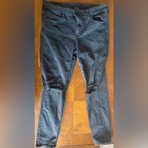 American Eagle Outfitters Black Distressed Skinny Jeans